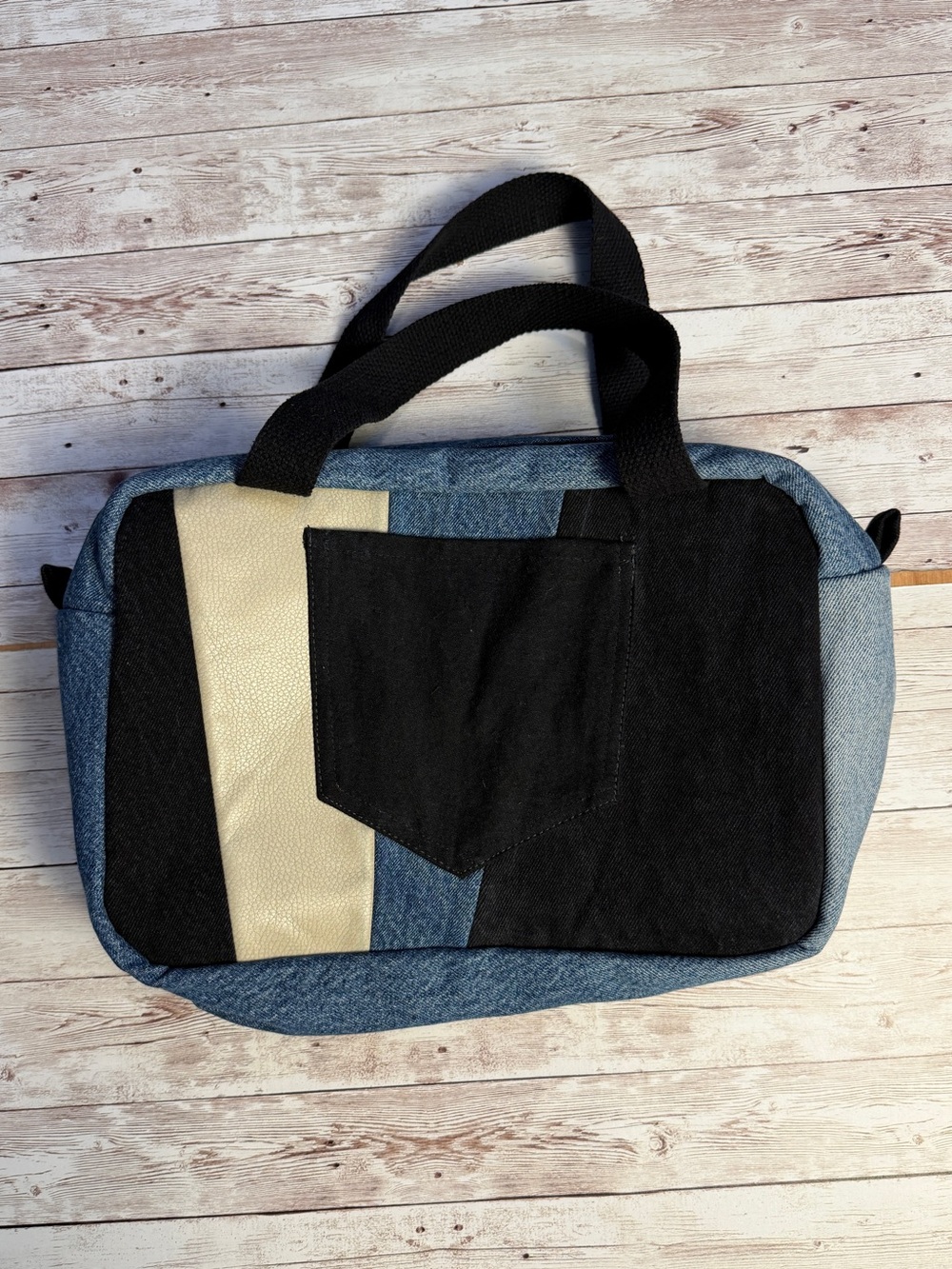 Custom made Black and Cream Casual Tote Bag